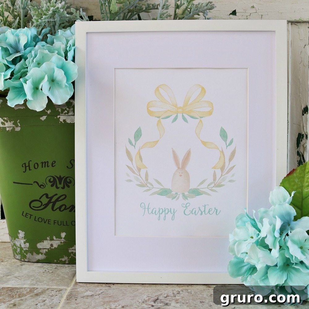 Cute and Free Easter Bunny Print for Personalized Decor