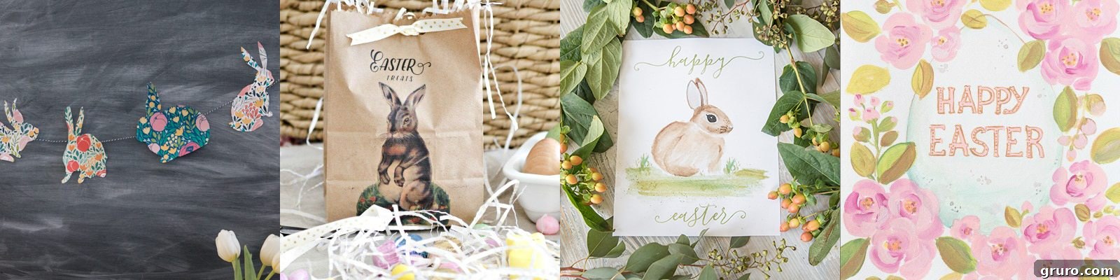 Fifth collage showcasing various free Easter printables