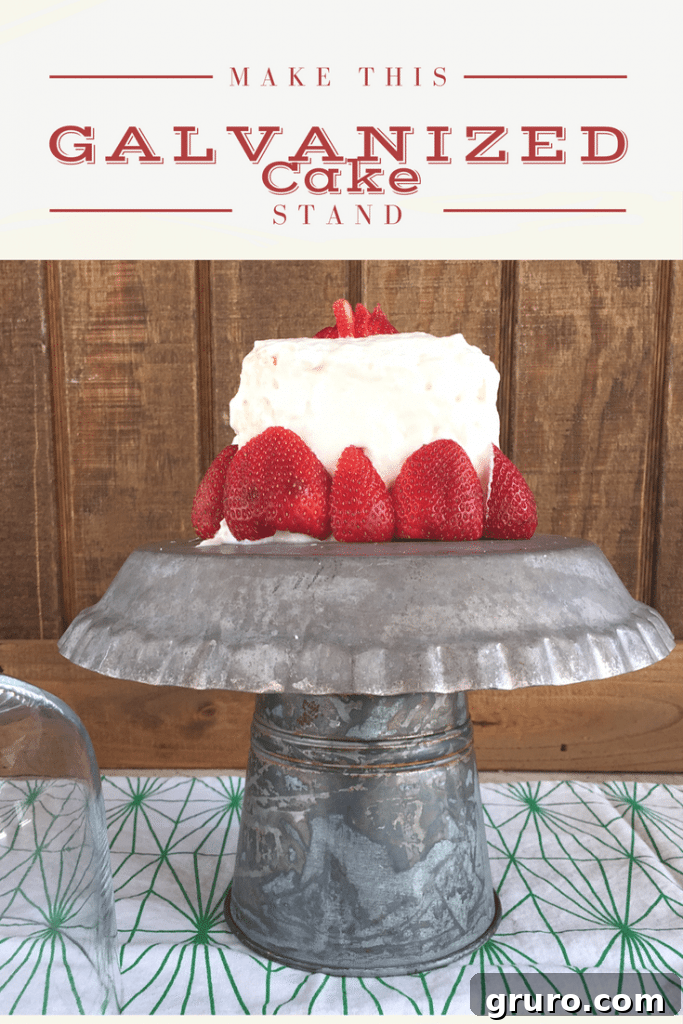 Farmhouse Galvanized Cake Display 3 Make this Galvanized Cake Stand
