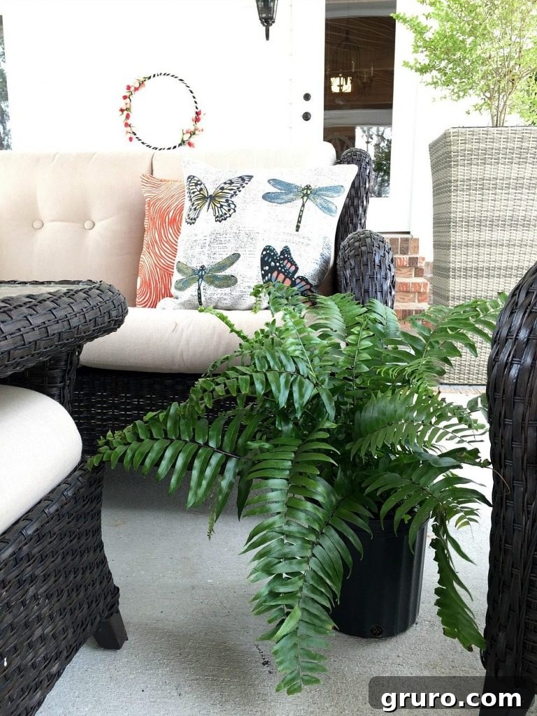 A welcoming outdoor patio and farmhouse porch, perfect for relaxing and entertaining guests.