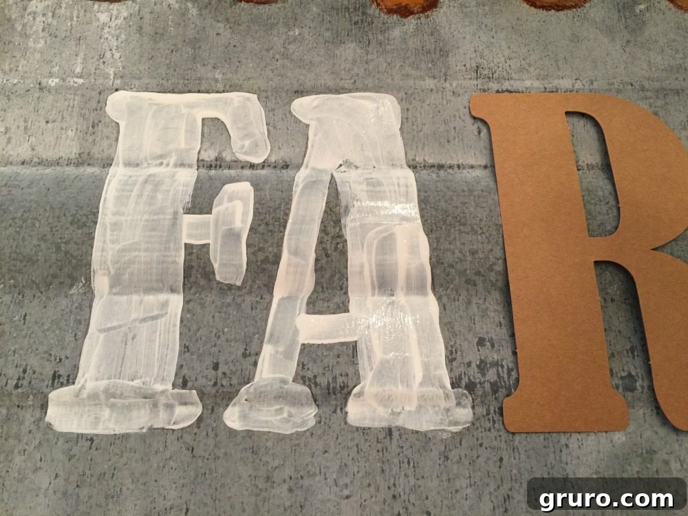 Trace letters and paint with craft paint to make a custom sign