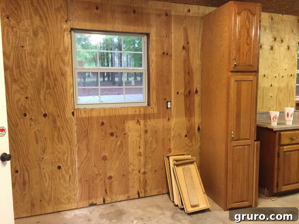 Rustic Retreat: Design and Layout 8 Another interior shot of the garage showing potential for conversion