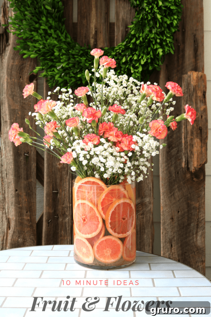 Quick tips for assembling a beautiful floral arrangement with fruit