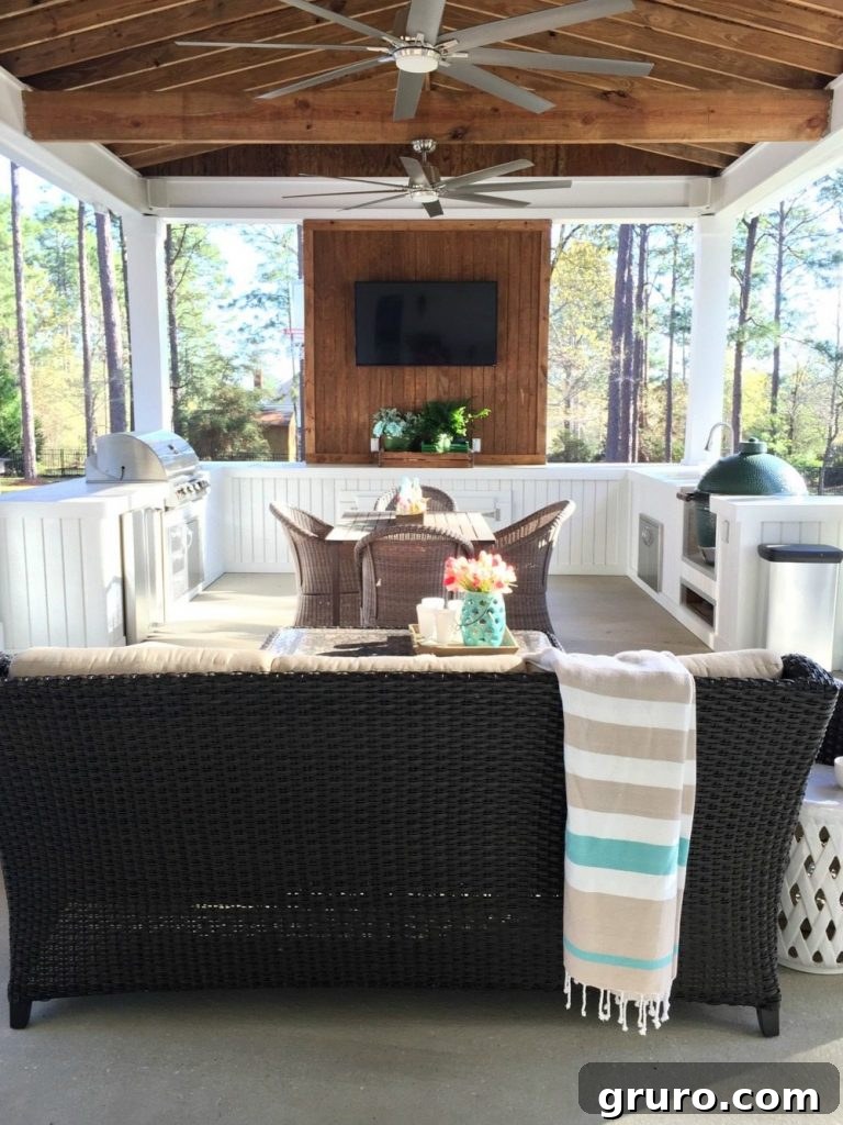 Crafting Your Backyard Culinary Retreat 25 Back porch outdoor kitchen at Refresh Restyle