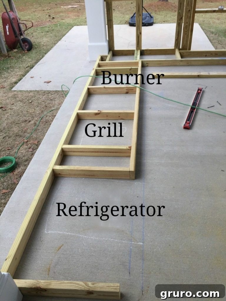 Crafting Your Backyard Culinary Retreat 10 Building the base cabinets for the outdoor kitchen at Refresh Restyle