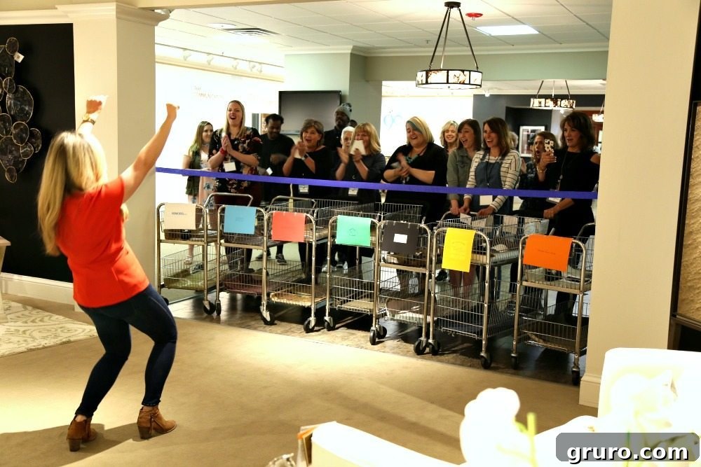 The Teal Oasis 5 Bloggers ready to start the La-Z-Boy Design Dash with Kelly Edwards cheering them on