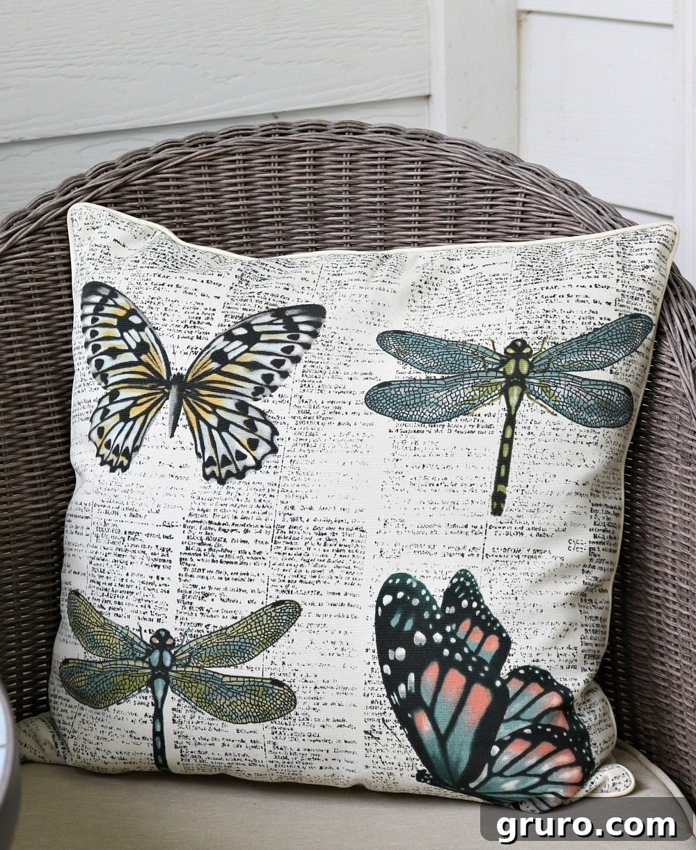 Summer pillows made from durable outdoor fabric for the farmhouse porch decor