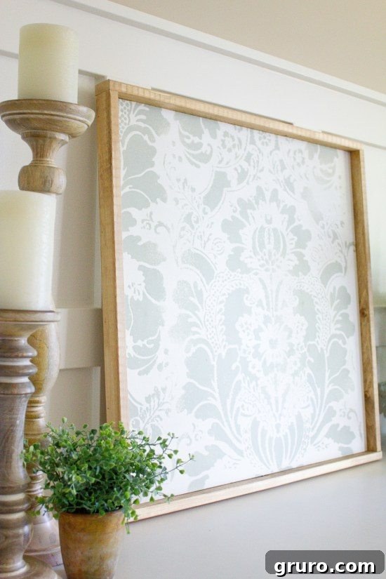 Farmhouse style DIY stencil art, featuring a personalized design to add rustic charm and a handcrafted touch to home decor