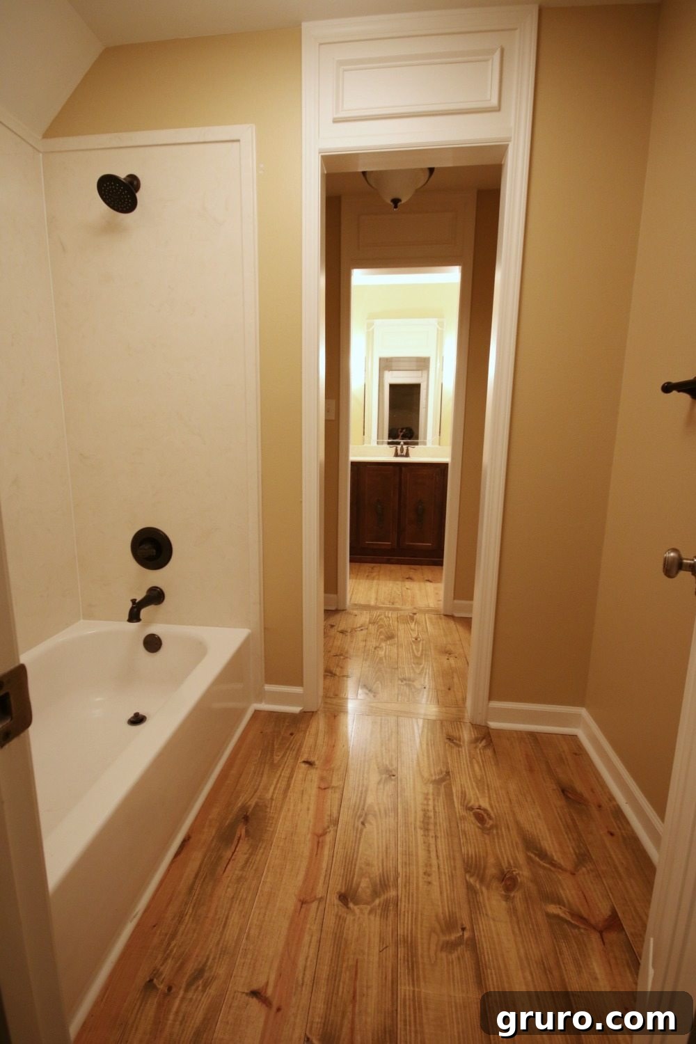 Farmhouse Guest Bathroom Makeover 15 Before Photo of Dark Guest Bathroom