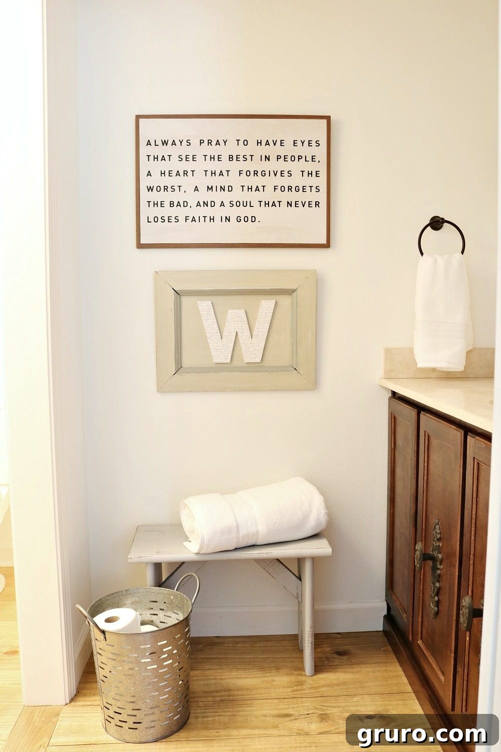 Farmhouse Guest Bathroom Makeover 6 Minimalist Farmhouse Guest Bath Refresh