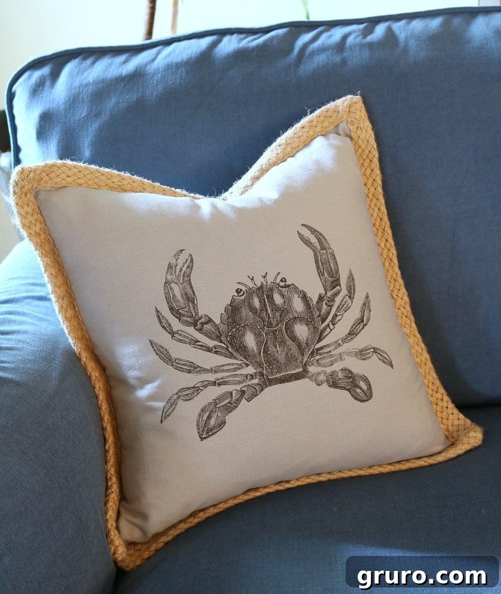 Make this crab pillow it's perfect for summer