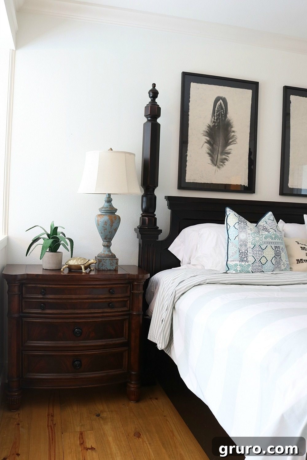 Keep the nightstand clutter to a minimum