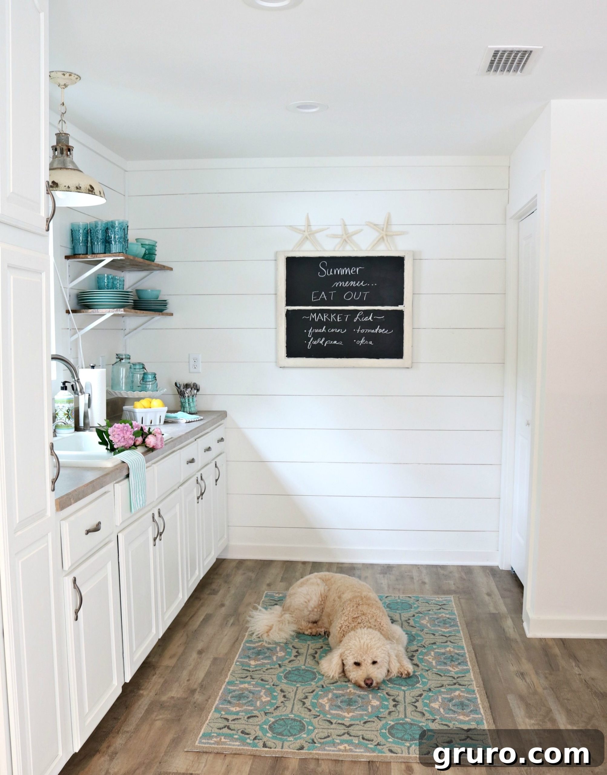 Tiny-kitchen-in-the-farmhouse-cottage-add-interest-with-a-shiplap-wall-or-two-at-Refresh-Restyle-1