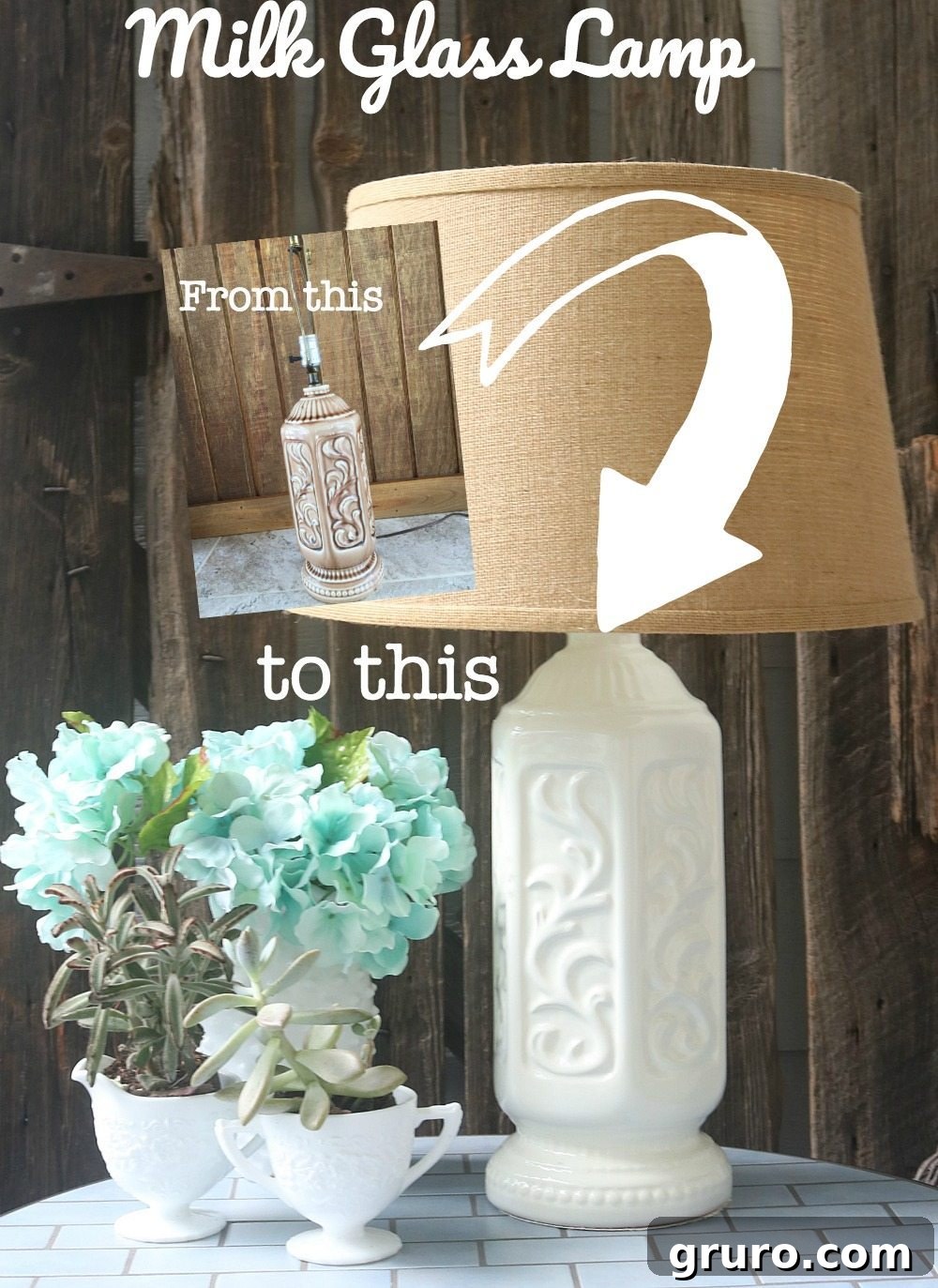 Milk Glass lamp transformation process