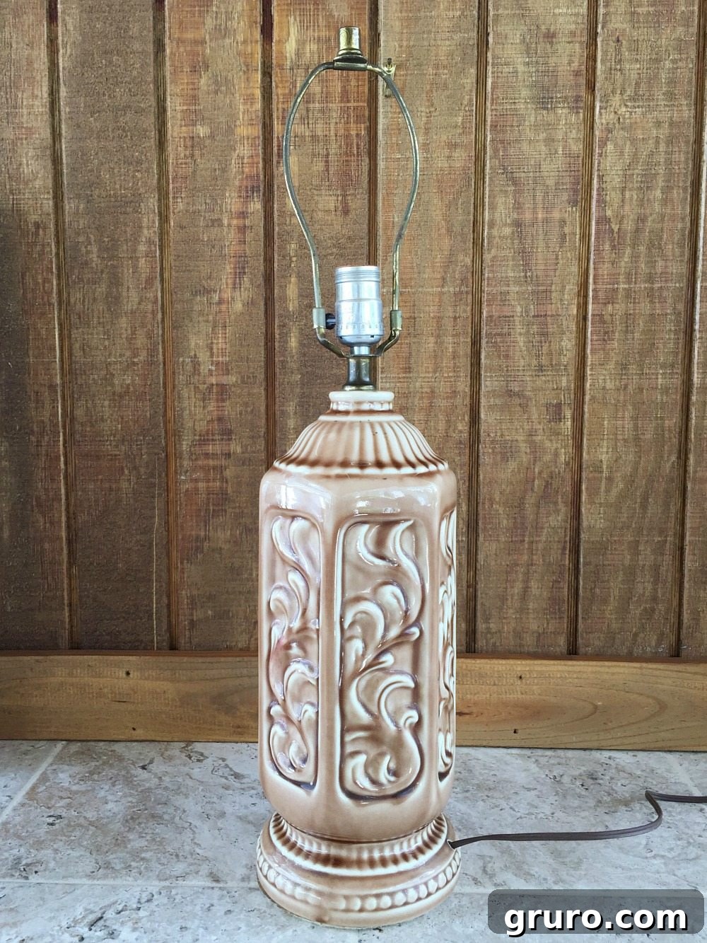 Glass lamp transformation with spray paint showcasing details