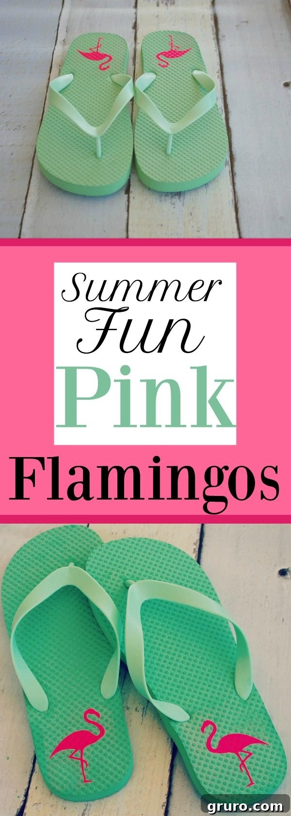 Fuchsia Feathers 8 Summer fun flip flops with Pink Flamingos