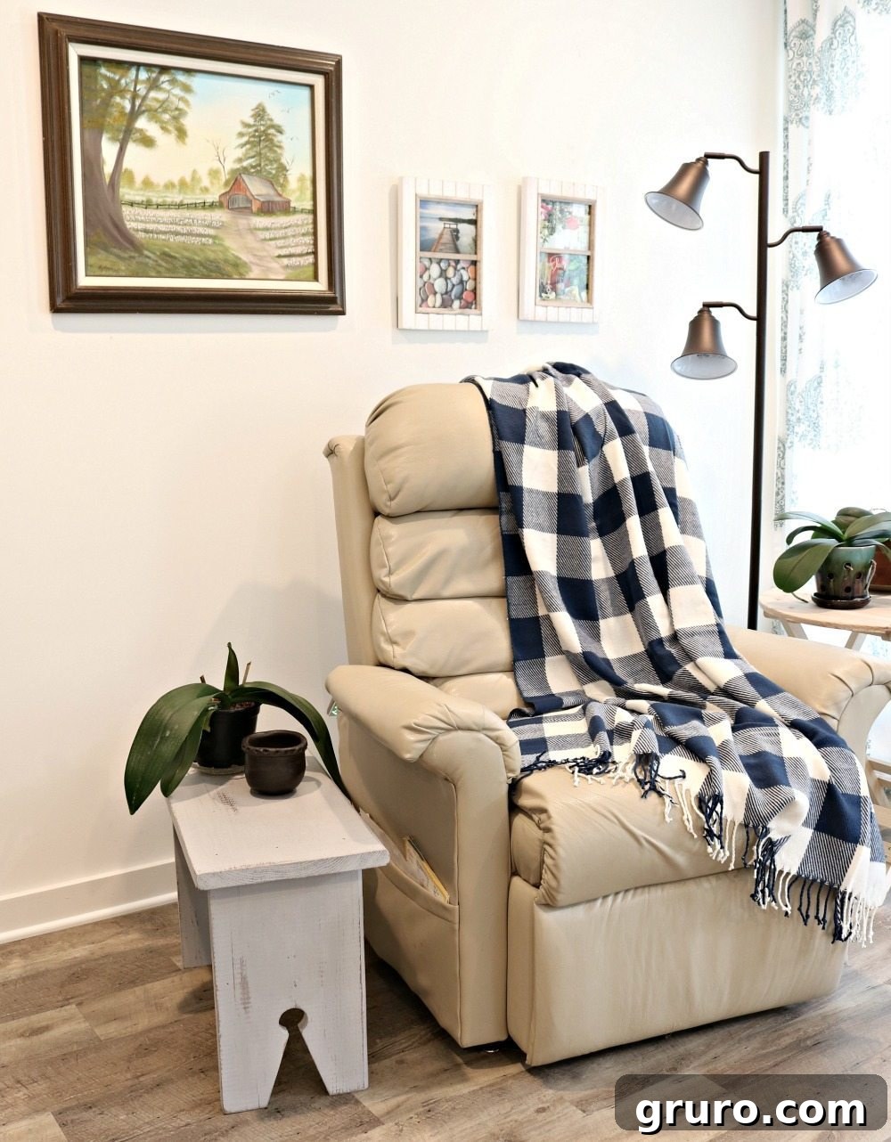 Mama's remodeled garage, now a charming farmhouse cottage, showcasing personalized comfort