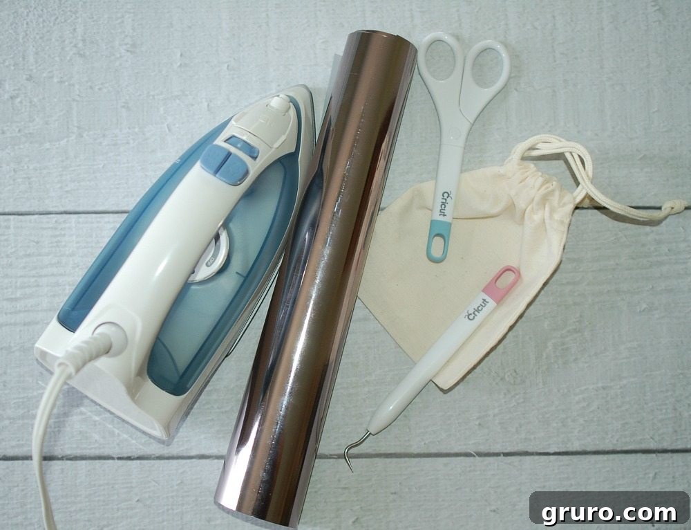 Basic supplies for crafting with the Cricut machine