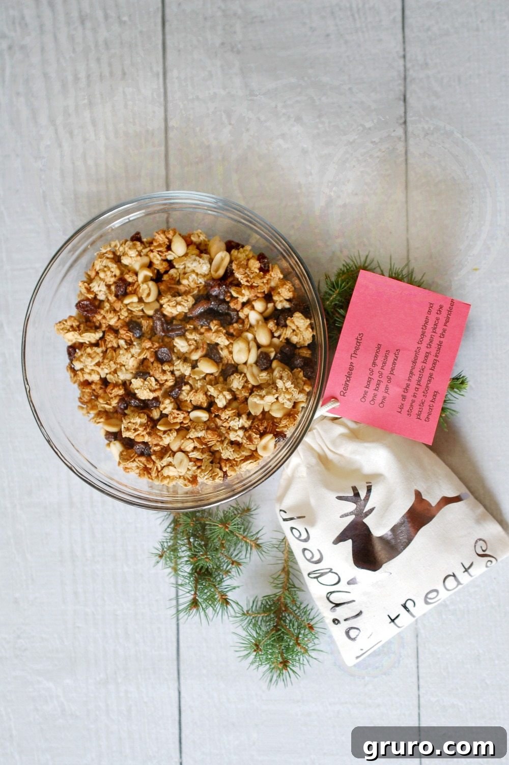 Cricut idea for treat bags filled with reindeer treats that you can eat with family