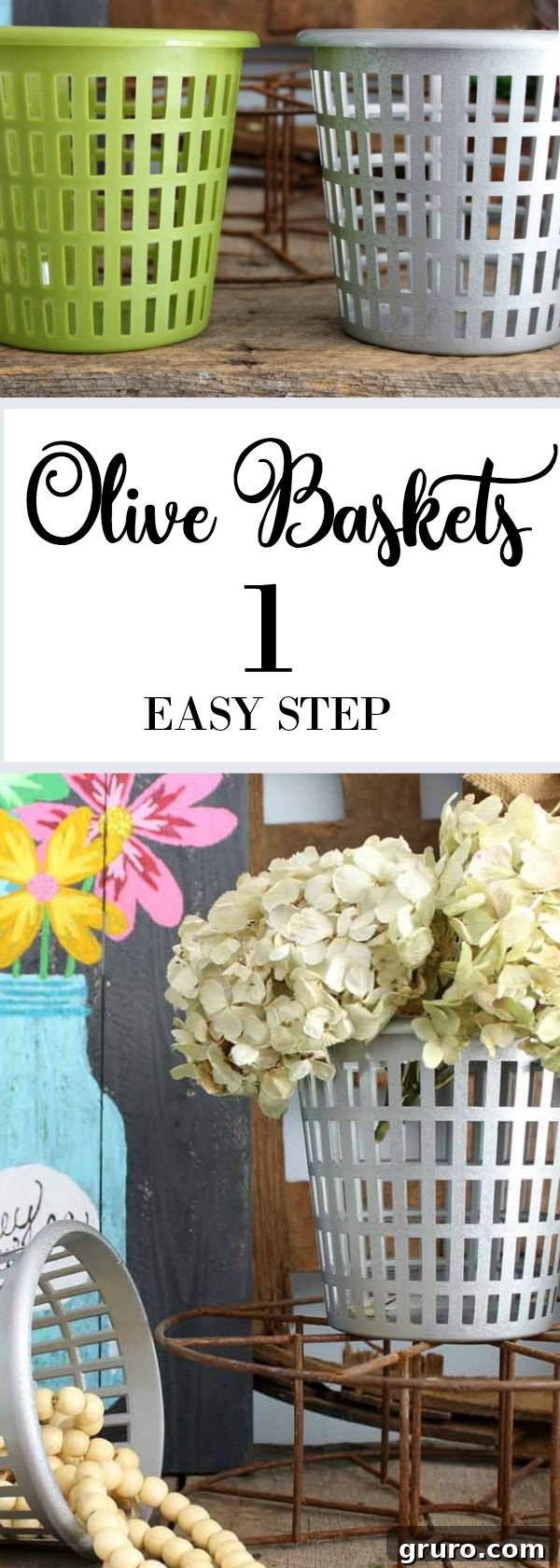 Craft Your Own Olive Basket 8 Olive Baskets easy to make decor great for farmhouse or rustic home styling