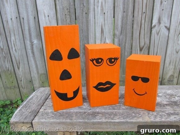 4x4 ghosts & jacks for fall and Halloween decor
