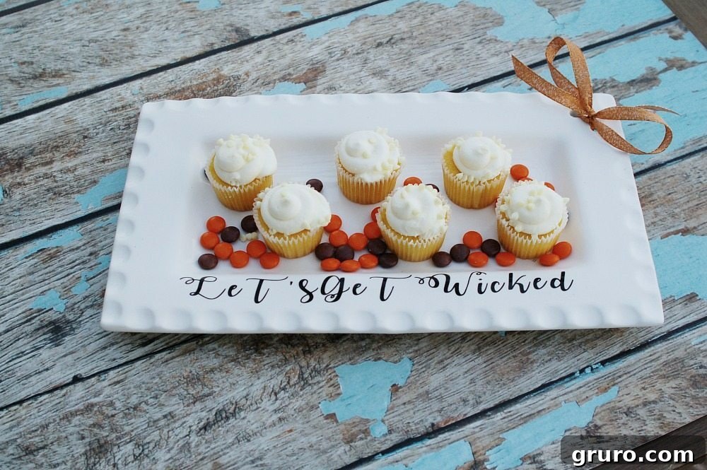 Making a cute platter for fall with vinyl crafts