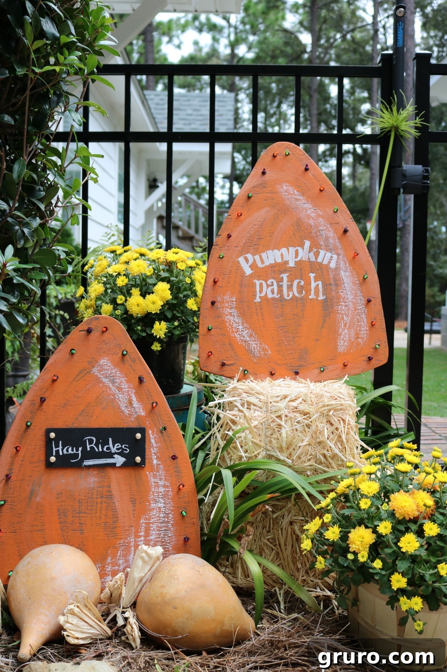 Beautifully crafted fall harvest yard signs ready to adorn your garden
