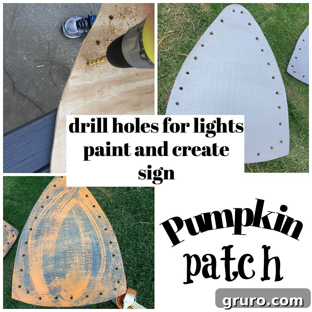 Crafting a glowing fall harvest yard sign with integrated decorative lights