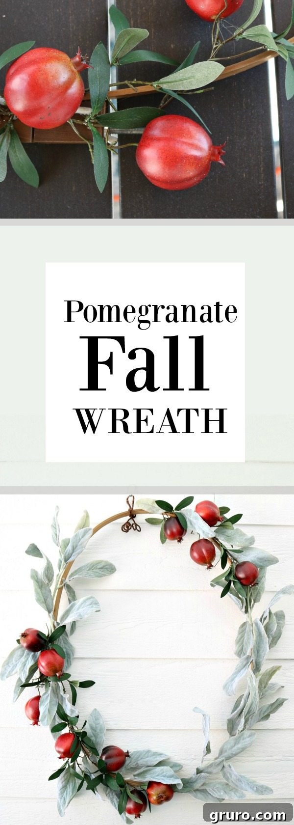 Beautiful fall wreath made from an oval quilt hoop, perfect for sharing and pinning on Pinterest