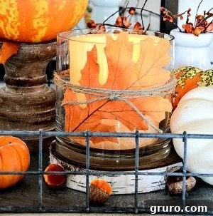 Elegant Plume Place Cards 12 Simple 10-minute fall candleholder craft