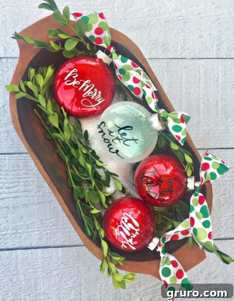 Fun to make Glitter Christmas ornaments finished product