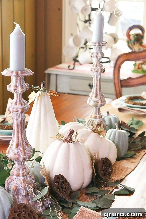 Fall Nesting: Decorating for Warmth 6 DIY project: Painting old faux pumpkins for customized fall decor