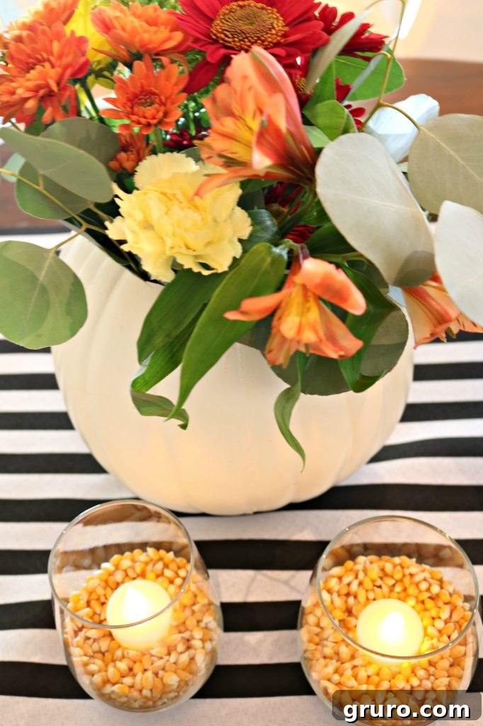 Simple centerpiece for Thanksgiving