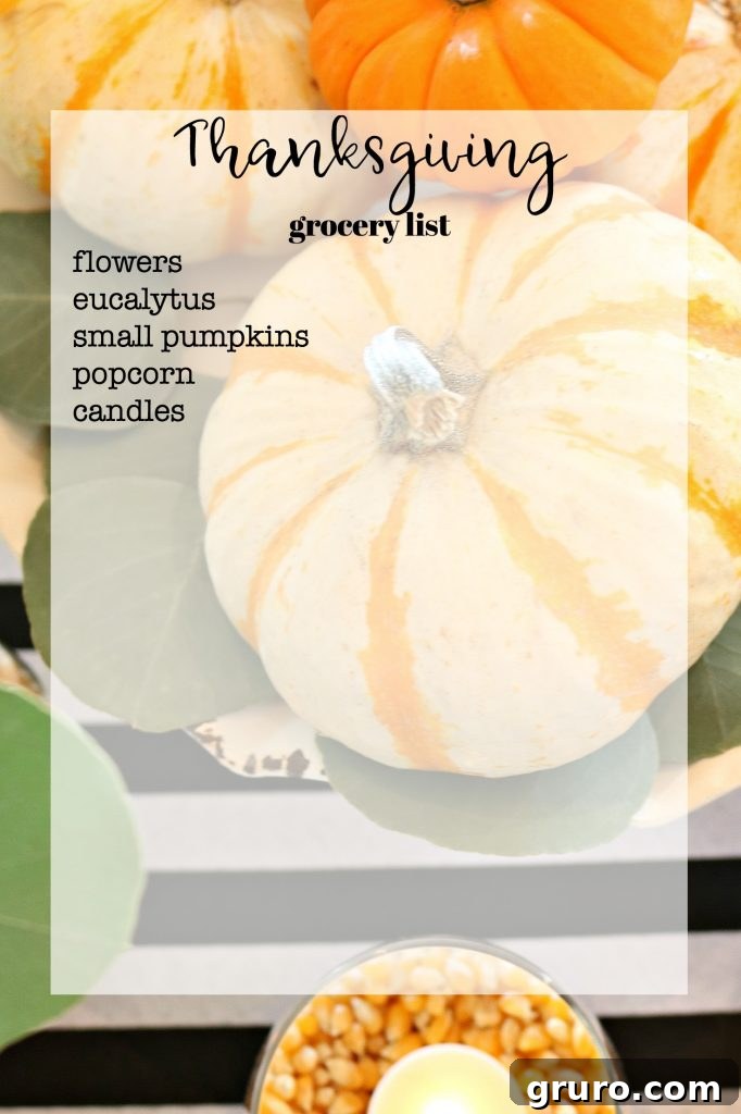 Thanksgiving grocery list