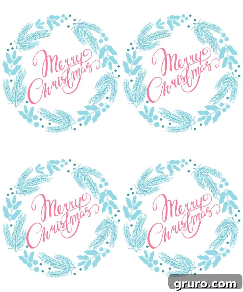 Festive Christmas Gift Labels 6 Merry Christmas to you themed gift tags printable