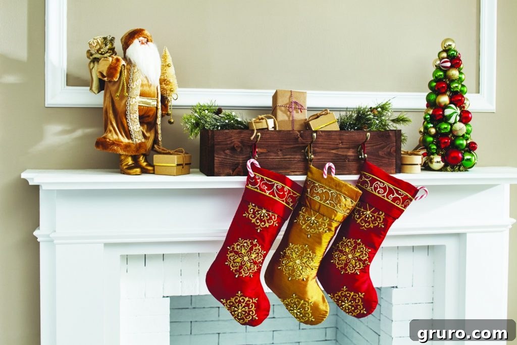 Craft Your Own Festive Stocking Holders 8 Stocking Hanger Box DIH project idea from Home Depot, featuring a stained finish
