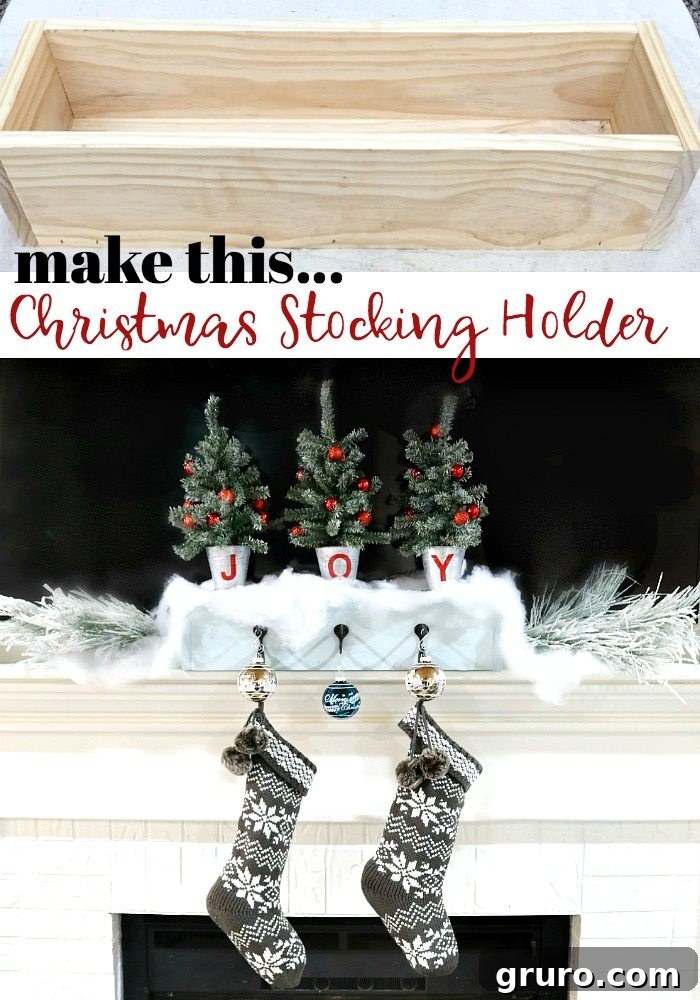 Craft Your Own Festive Stocking Holders 9 Make this beautiful DIY Christmas stocking holder box for your holiday decor