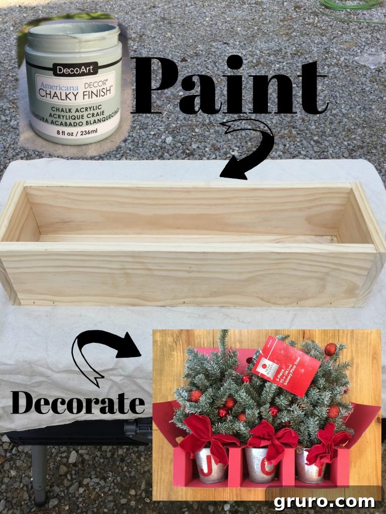 Craft Your Own Festive Stocking Holders 5 Paint and decorate your Christmas stocking hanger box to match your holiday style