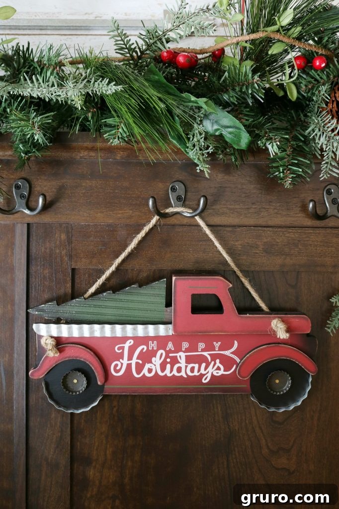 Grand Christmas Welcome 6 Pick up seasonal decor for the entry