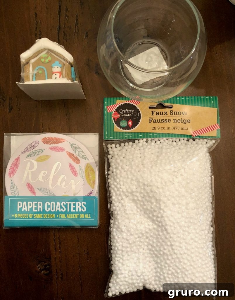 Whimsical Gingerbread Snow Globe 5 Dollar Tree Gingerbread house snow globe, an affordable holiday craft project