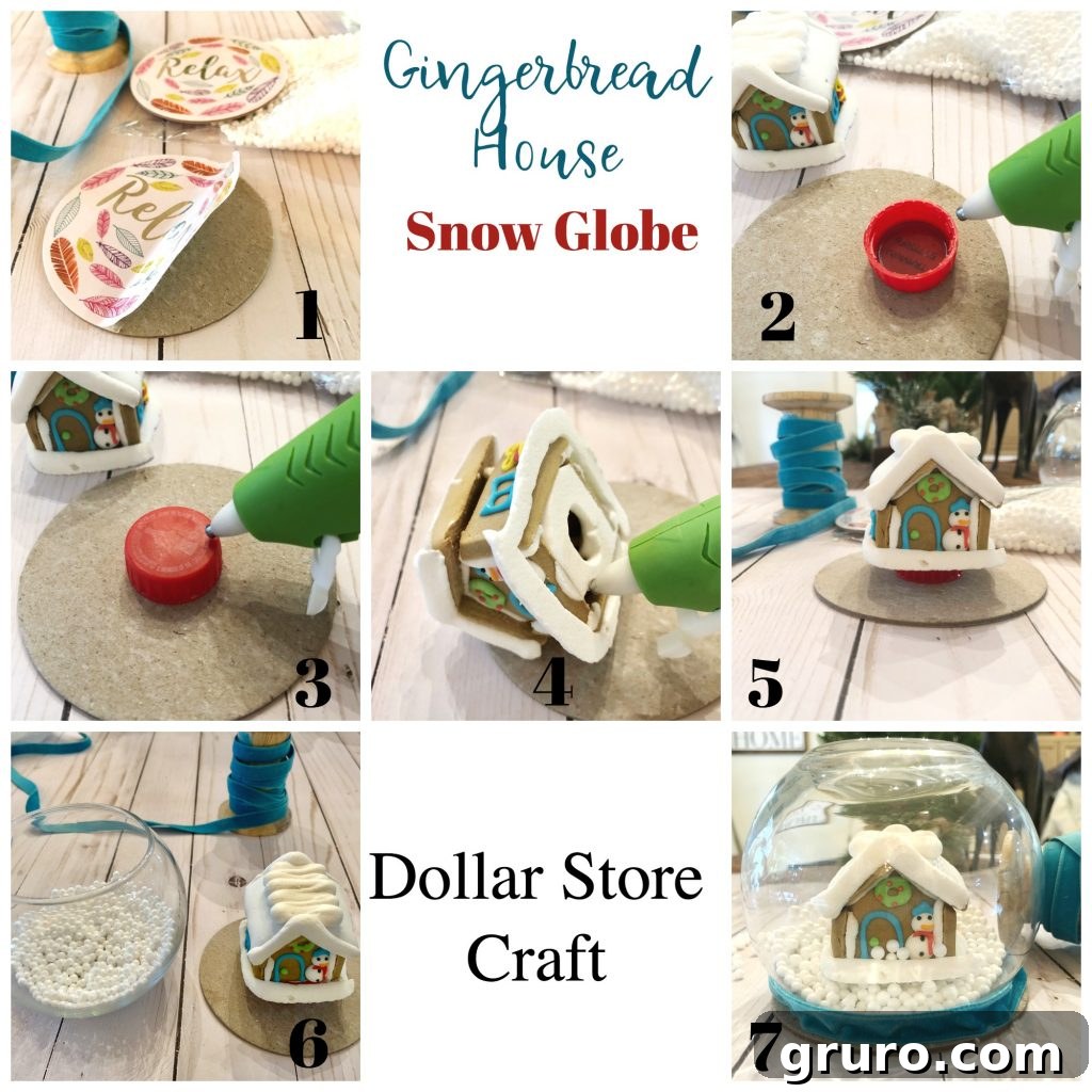 Whimsical Gingerbread Snow Globe 6 Visual guide: How to make this snow globe easily with simple steps