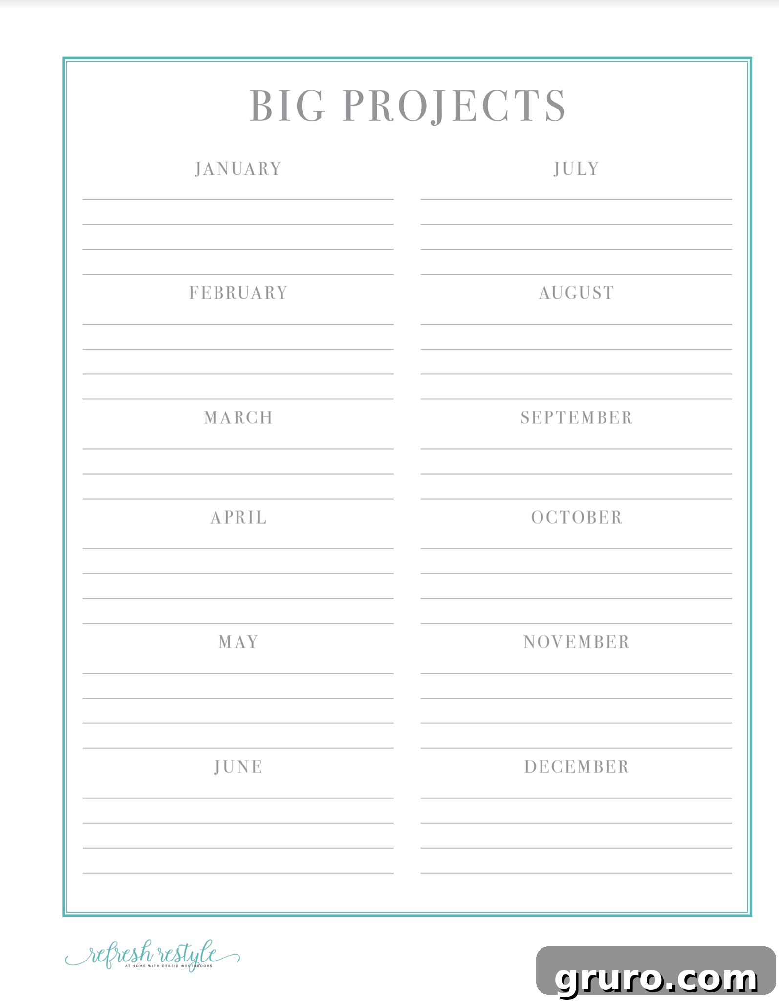 One Page Projects Planner - Organize Your Goals and Tasks