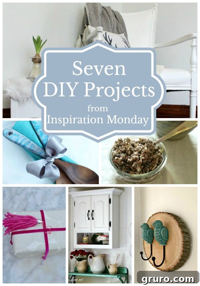 Kickstart Your Week with DIY Genius 2 Seven diverse DIY projects from the Inspiration Monday party including furniture, candles, and home accessories.