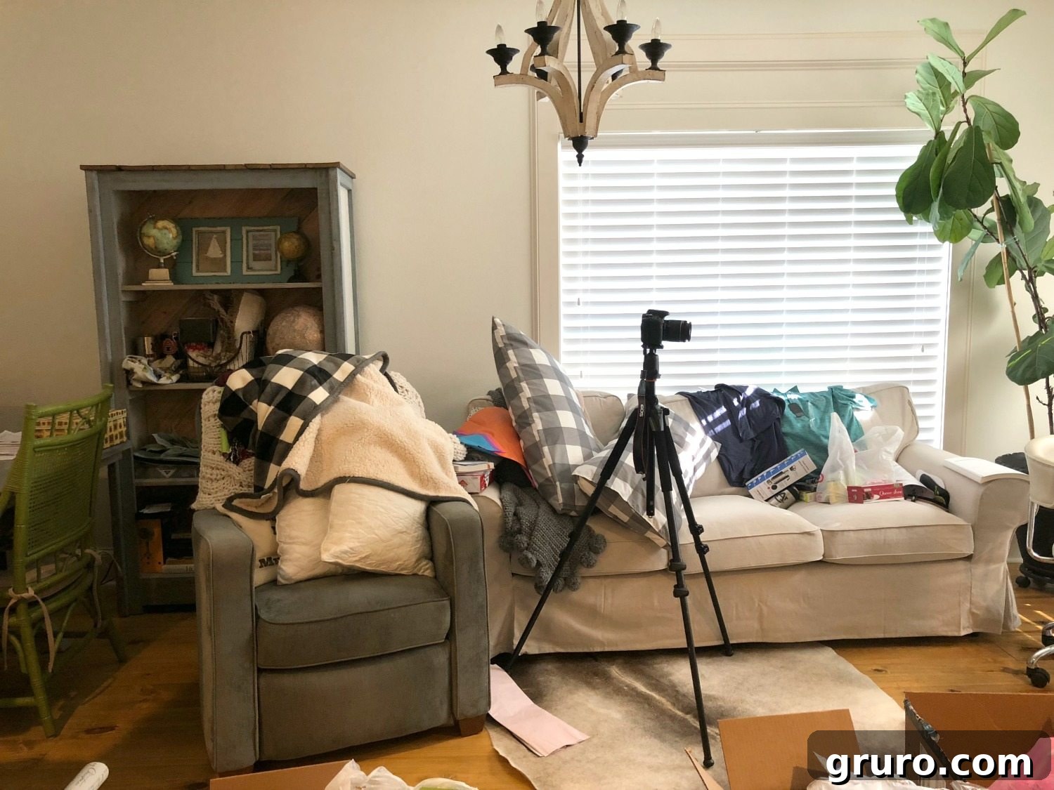Messy home office