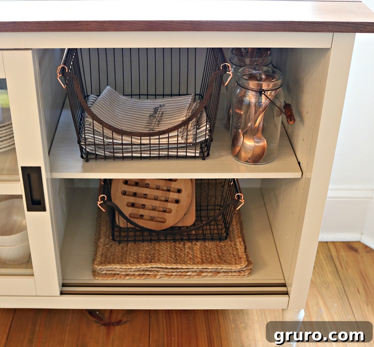 Smart Dining Room Storage 6 Dining storage ideas featuring wire baskets and mason jar utensil holders