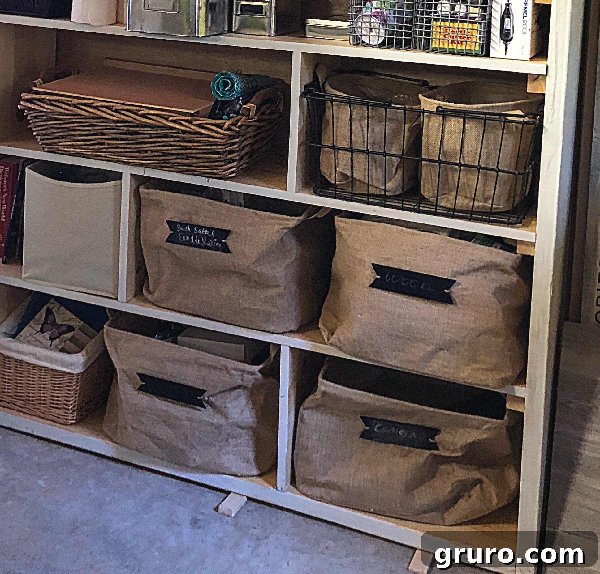 Burlap storage containers
