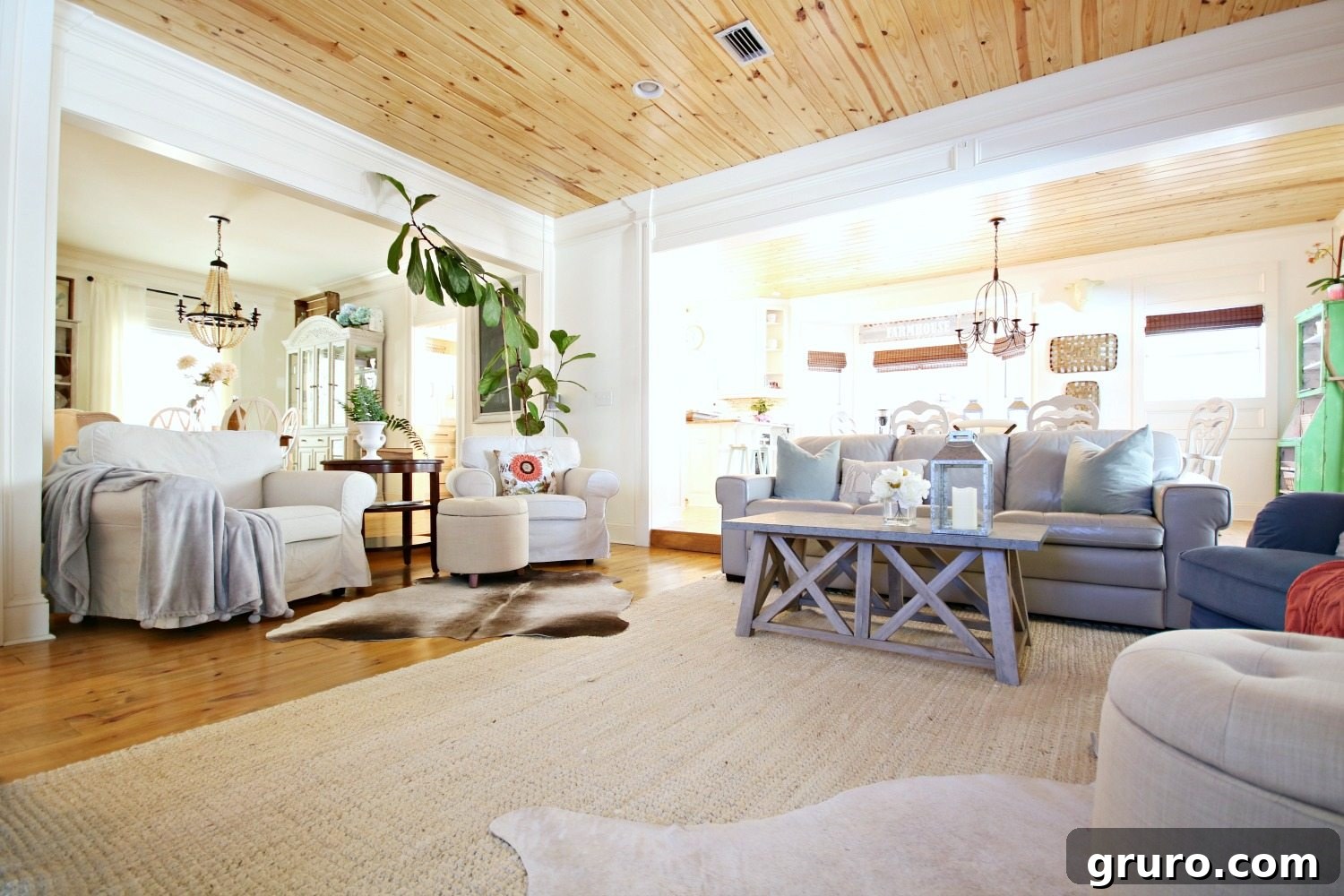 Transformed open living room with comfortable seating and a refreshed layout, featuring furniture from Better Homes & Gardens at Walmart.