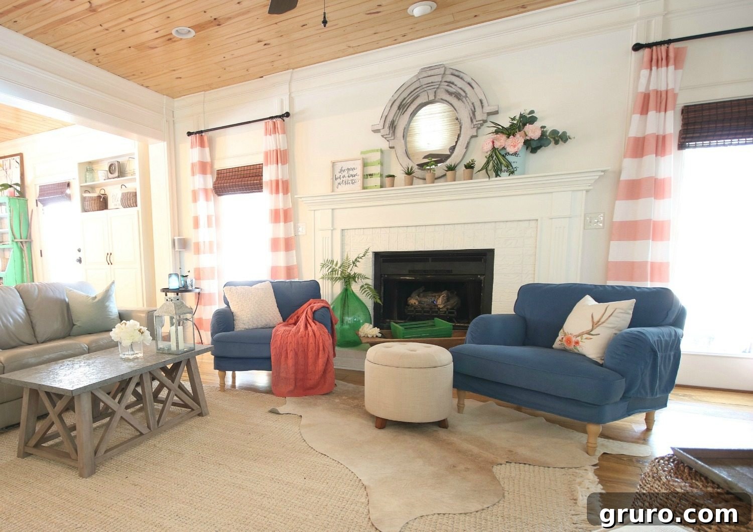 Inspirational ideas for optimizing flow, function, and focal points in a uniquely shaped floor plan, featuring vibrant pops of color in a modern living room. Sponsored by Better Homes & Gardens at Walmart.