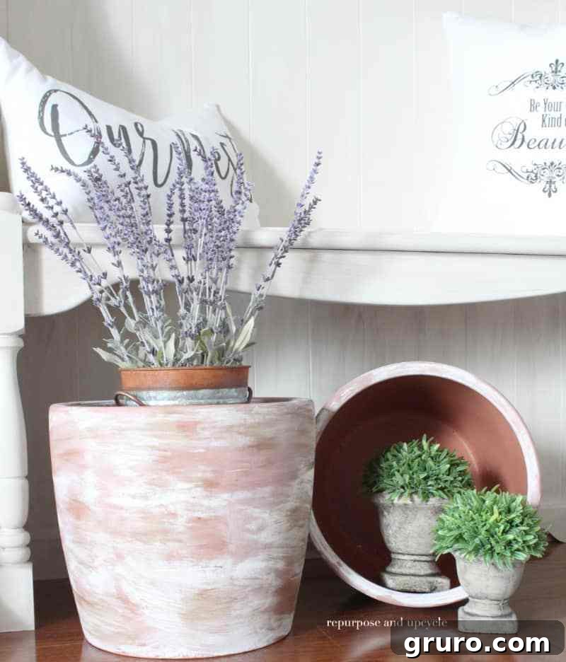 How to age a Clay Terra Cotta pot with paint for a rustic, vintage look in home and garden decor