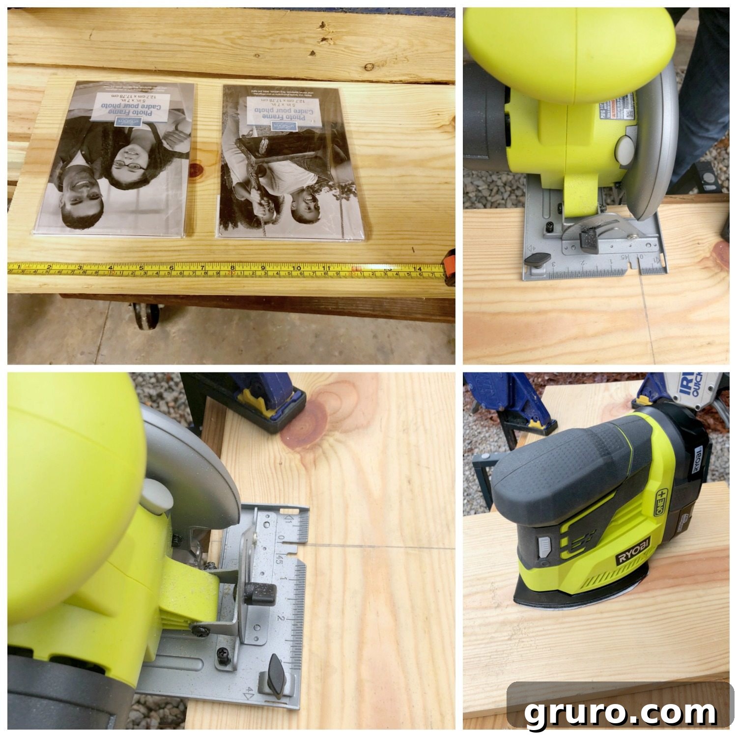 Design Your Own Photo Showcase 2 Measuring, cutting, and sanding wood for DIY photo frame